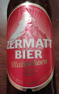 Matterhorn beer by Zermatt Matterhorn Brauerei