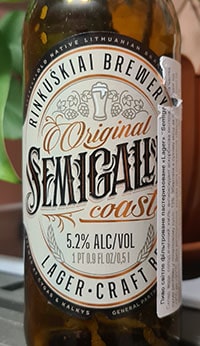 Semigallia Original Coast Lager by Rinkuskiai